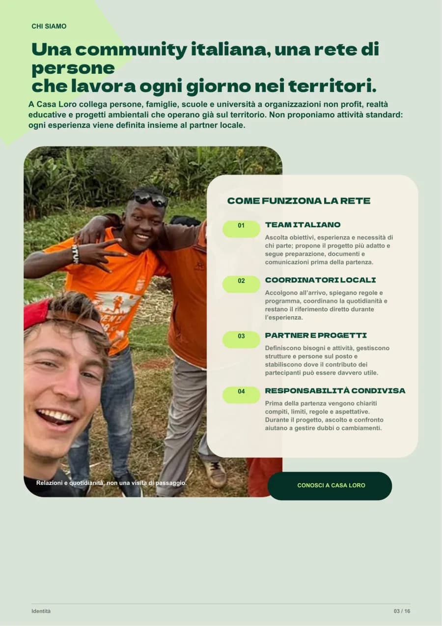 Brochure page about the community and local network
